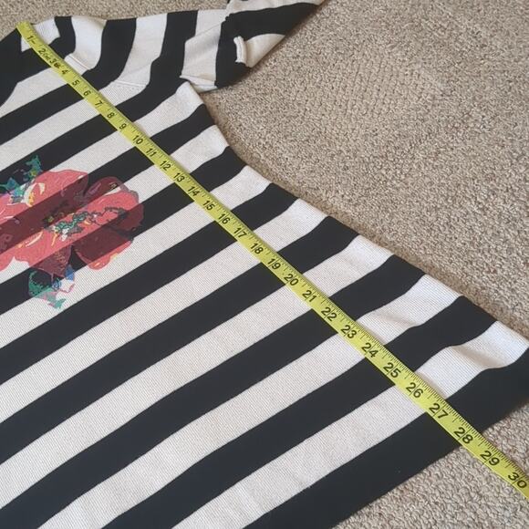 Soft Surroundings Women's Striped Floral 3/4 Sleeve Sweater Petite Large - Picture 4 of 8